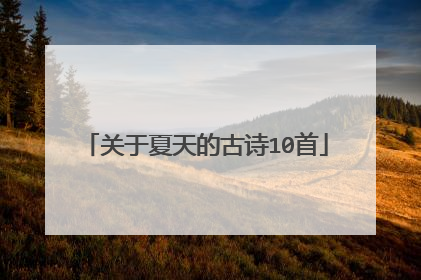 关于夏天的古诗10首