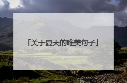 关于夏天的唯美句子