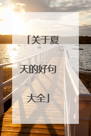 关于夏天的好句大全