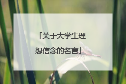 关于大学生理想信念的名言