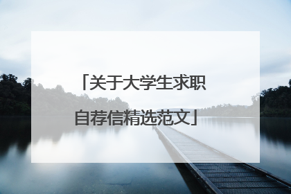 关于大学生求职自荐信精选范文