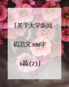 关于大学新闻稿范文300字6篇(2)