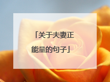 关于夫妻正能量的句子