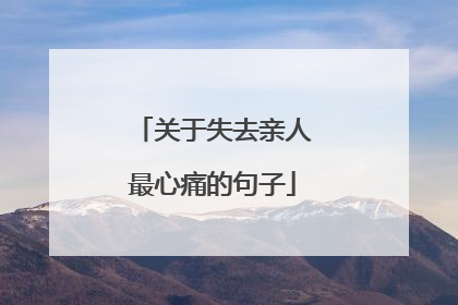 关于失去亲人最心痛的句子