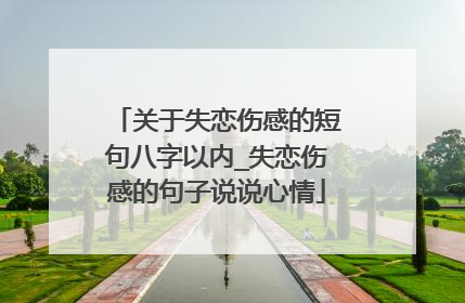 关于失恋伤感的短句八字以内_失恋伤感的句子说说心情
