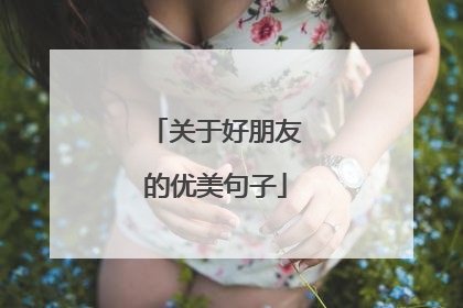 关于好朋友的优美句子