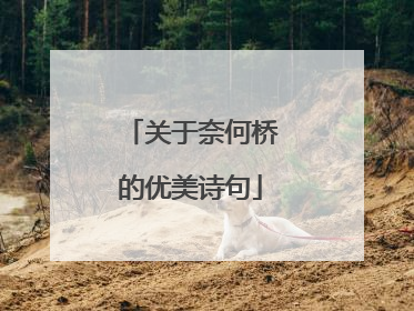 关于奈何桥的优美诗句