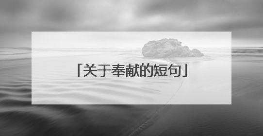 关于奉献的短句