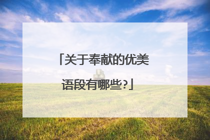 关于奉献的优美语段有哪些?