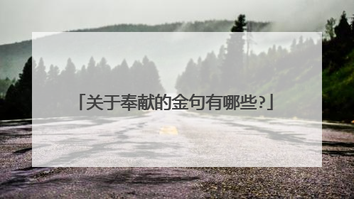 关于奉献的金句有哪些?