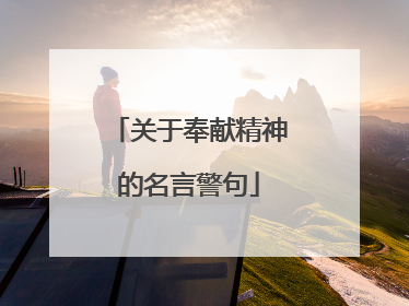 关于奉献精神的名言警句