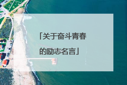 关于奋斗青春的励志名言