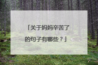 关于妈妈辛苦了的句子有哪些？