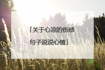 关于心凉的伤感句子说说心情
