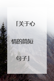 关于心情的简短句子