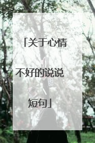 关于心情不好的说说短句