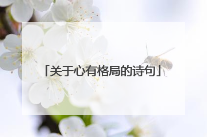 关于心有格局的诗句