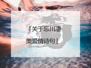 关于忘川凄美爱情诗句