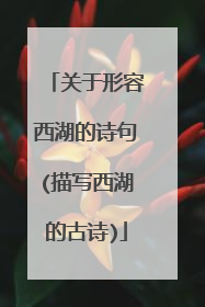 关于形容西湖的诗句(描写西湖的古诗)