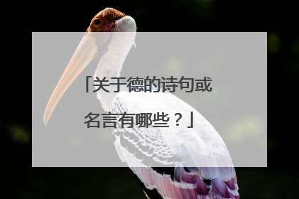 关于德的诗句或名言有哪些？