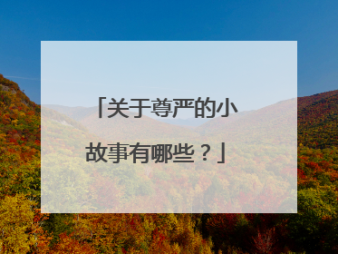 关于尊严的小故事有哪些?