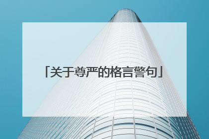 关于尊严的格言警句