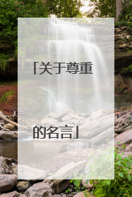 关于尊重的名言