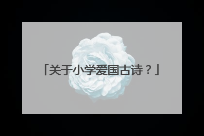 关于小学爱国古诗?
