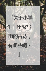 关于小学生一年级写雨的古诗,有哪些啊?