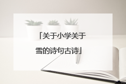 关于小学关于雪的诗句古诗