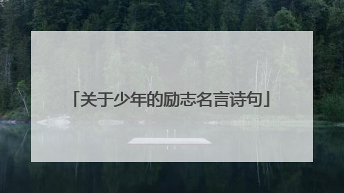 关于少年的励志名言诗句