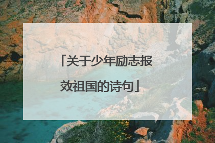 关于少年励志报效祖国的诗句