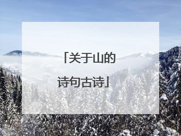 关于山的诗句古诗