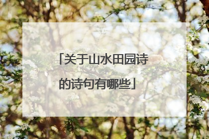 关于山水田园诗的诗句有哪些