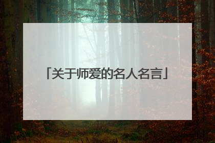关于师爱的名人名言