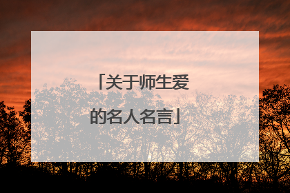 关于师生爱的名人名言