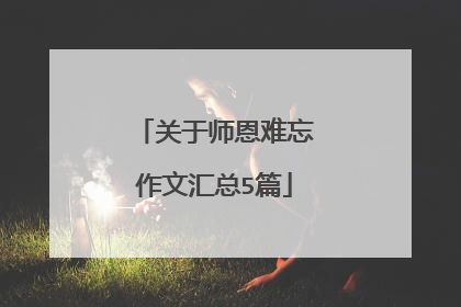 关于师恩难忘作文汇总5篇