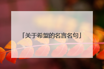 关于希望的名言名句