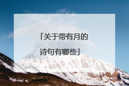 关于带有月的诗句有哪些