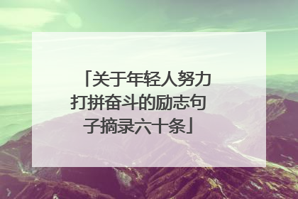 关于年轻人努力打拼奋斗的励志句子摘录六十条