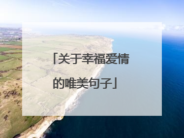 关于幸福爱情的唯美句子
