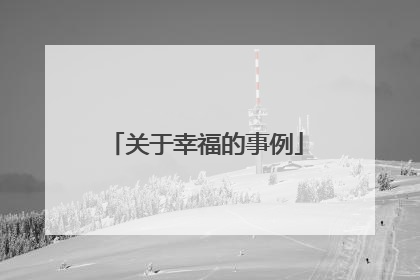 关于幸福的事例