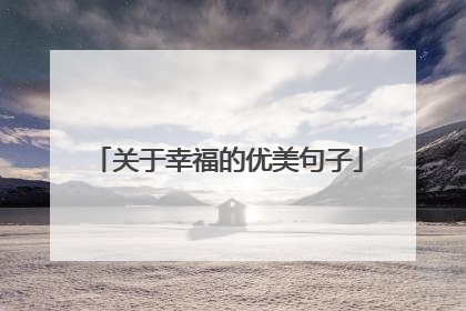 关于幸福的优美句子