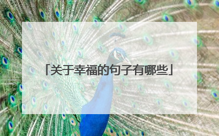 关于幸福的句子有哪些
