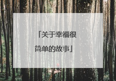 关于幸福很简单的故事