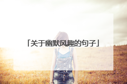 关于幽默风趣的句子