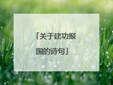 关于建功报国的诗句