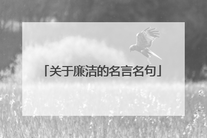 关于廉洁的名言名句