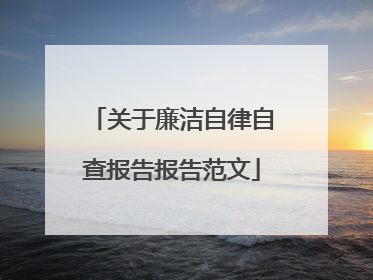 关于廉洁自律自查报告报告范文