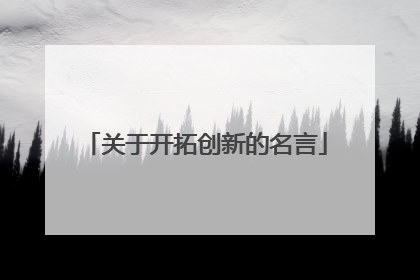 关于开拓创新的名言